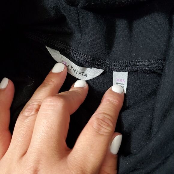 Athleta 24/7 Funnel Neck Sweatshirt Black Warm Fleece Top xxs - Picture 4 of 10